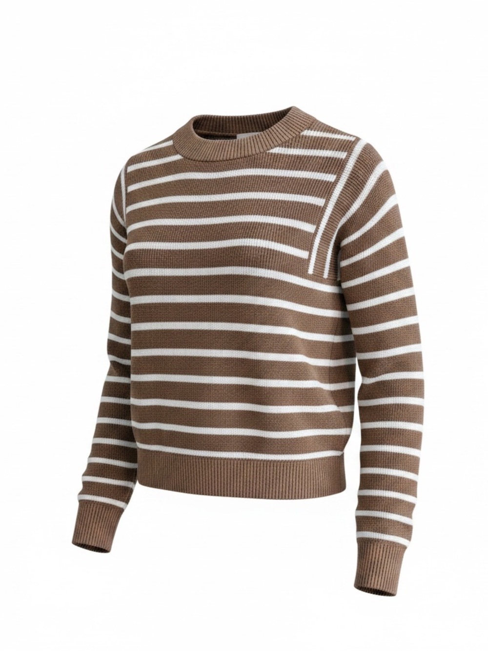 Banana Republic Striped Crewneck Sweater in Brown and White - Women’s S